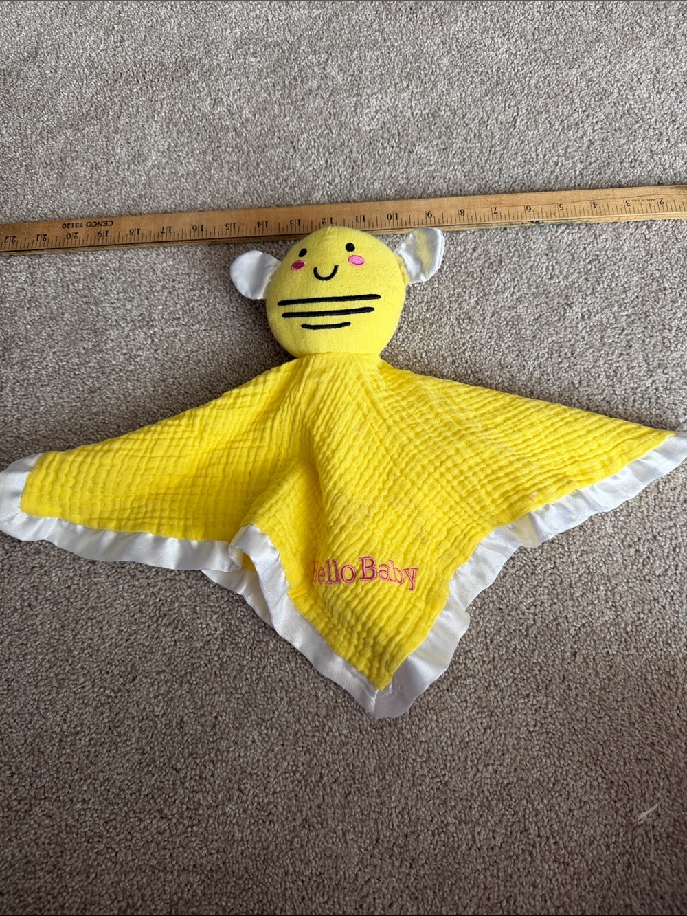 Yellow Bee Lovey Security Blanket for Kids